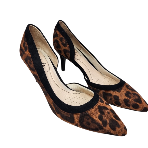 Life Stride Shoes - LifeStride Leopard Print Pumps Size 8M Animal Print Pointed Toe Heels Comfort